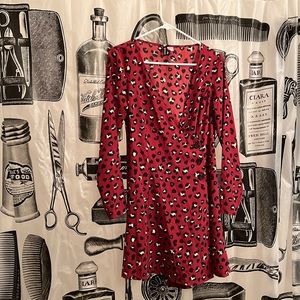 H&M maroon leopard wrap dress (Divided Size 10)
